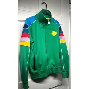 Deadstock  – Humor Track Jacket | Mens | L | Zip Green Rainbow Stripe Detail